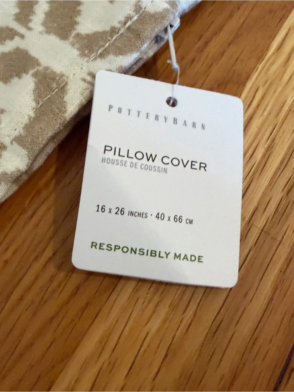 Beige and White Decorative Pillow Cover